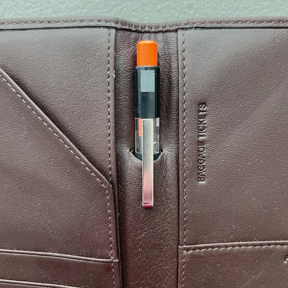 Men's Brown Leather Passport Wallet